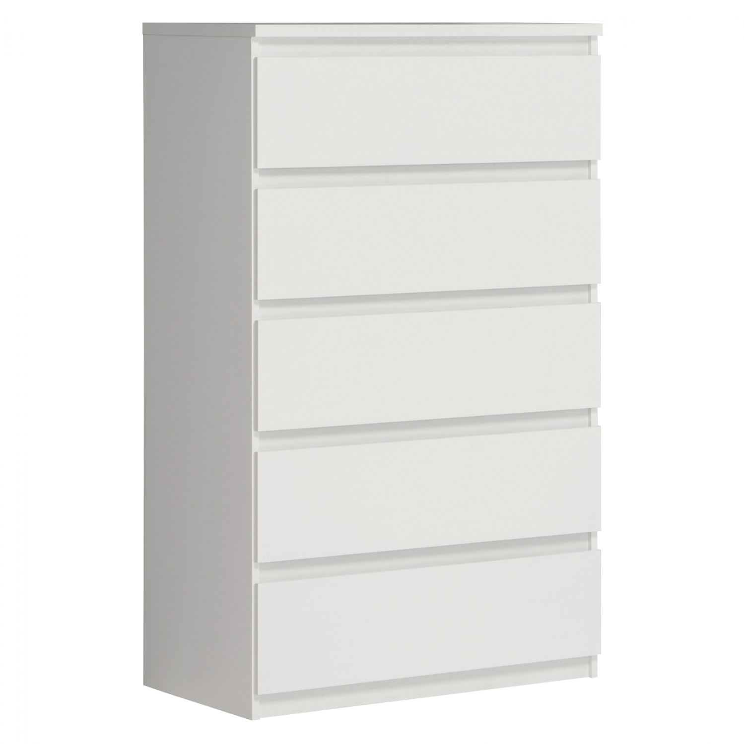 Συρταριέρα “BRANCO” με 5 συρτάρια σε λευκό χρώμα 77.2×42.2×128.1