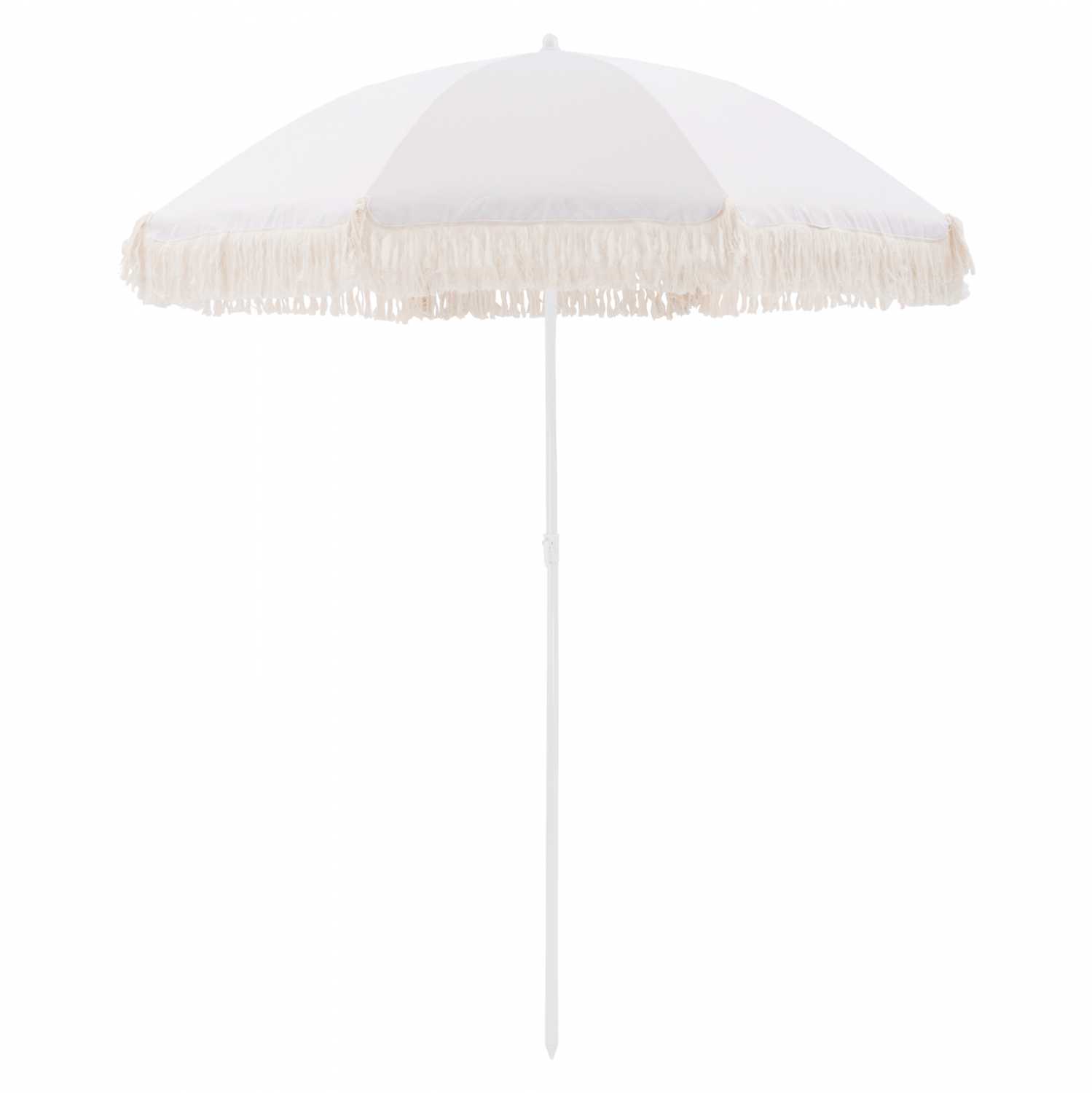 Ομπρέλα παραλίας “PACIFICA” από αλουμίνιο/ύφασμα σε λευκό/μπεζ χρώμα Φ180×200