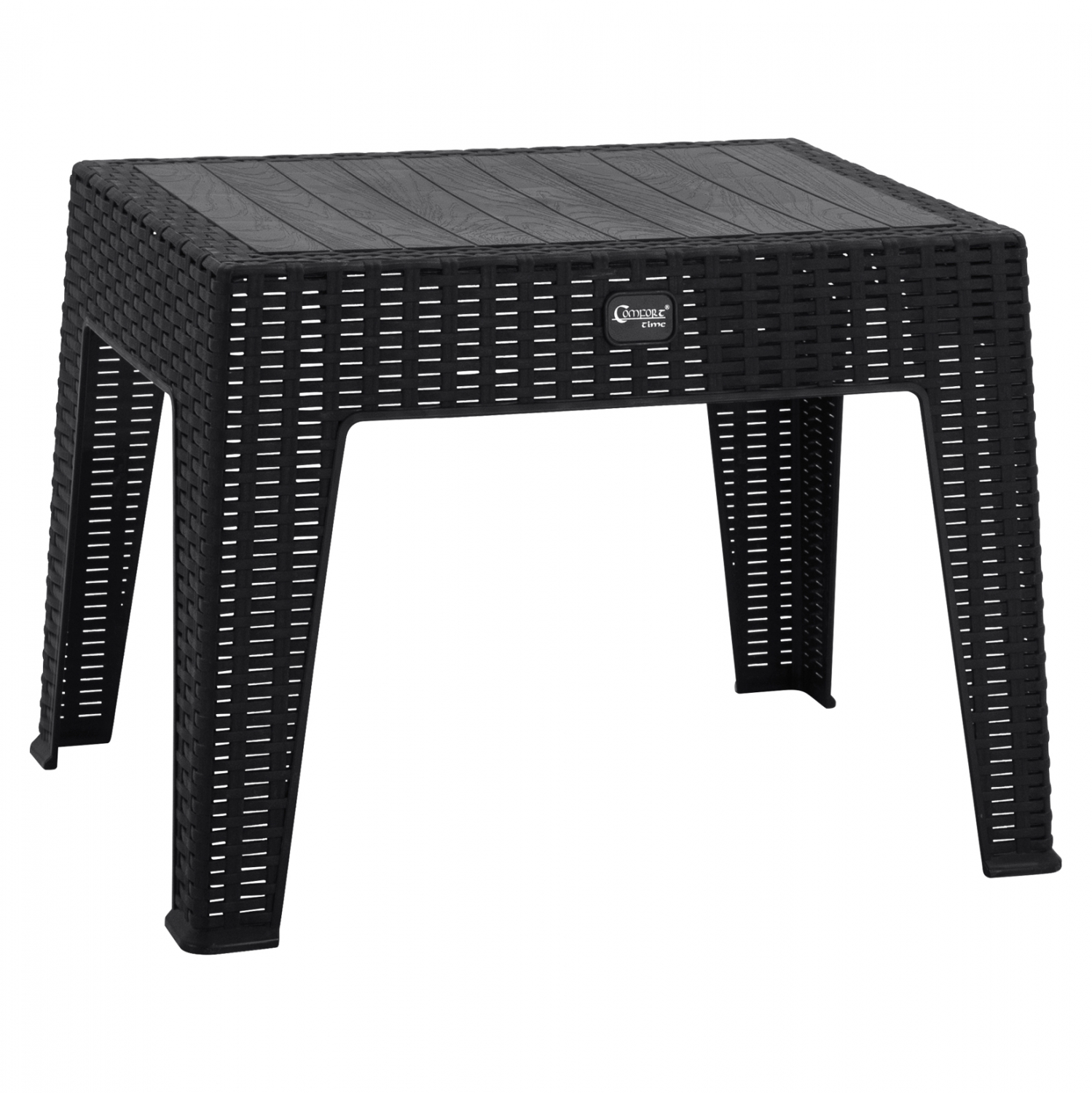 Τραπέζι από PP/rattan σε γκρι χρώμα 61×45.5×43