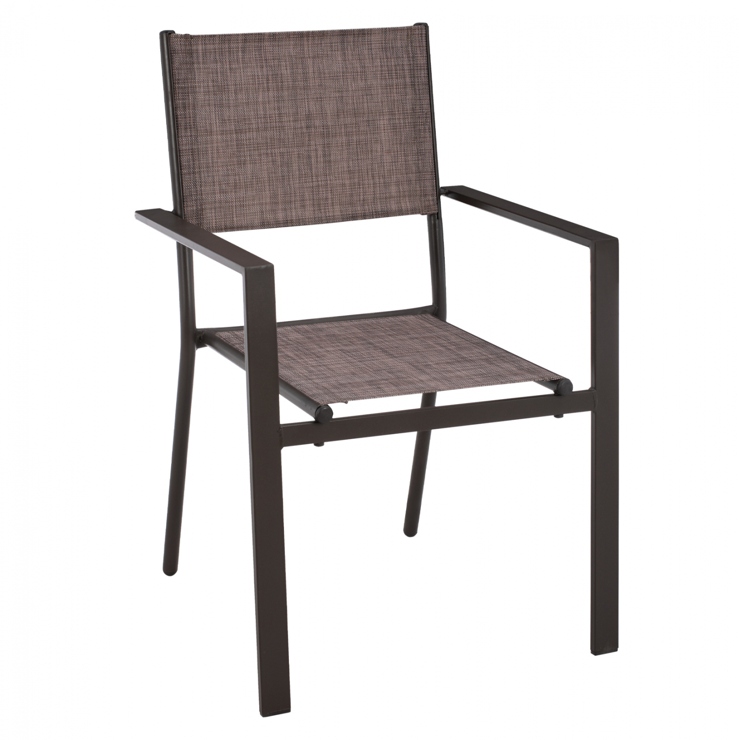 Πολυθρόνα “KALEB” από μέταλλο/textiline σε καφέ χρώμα 57x56x90