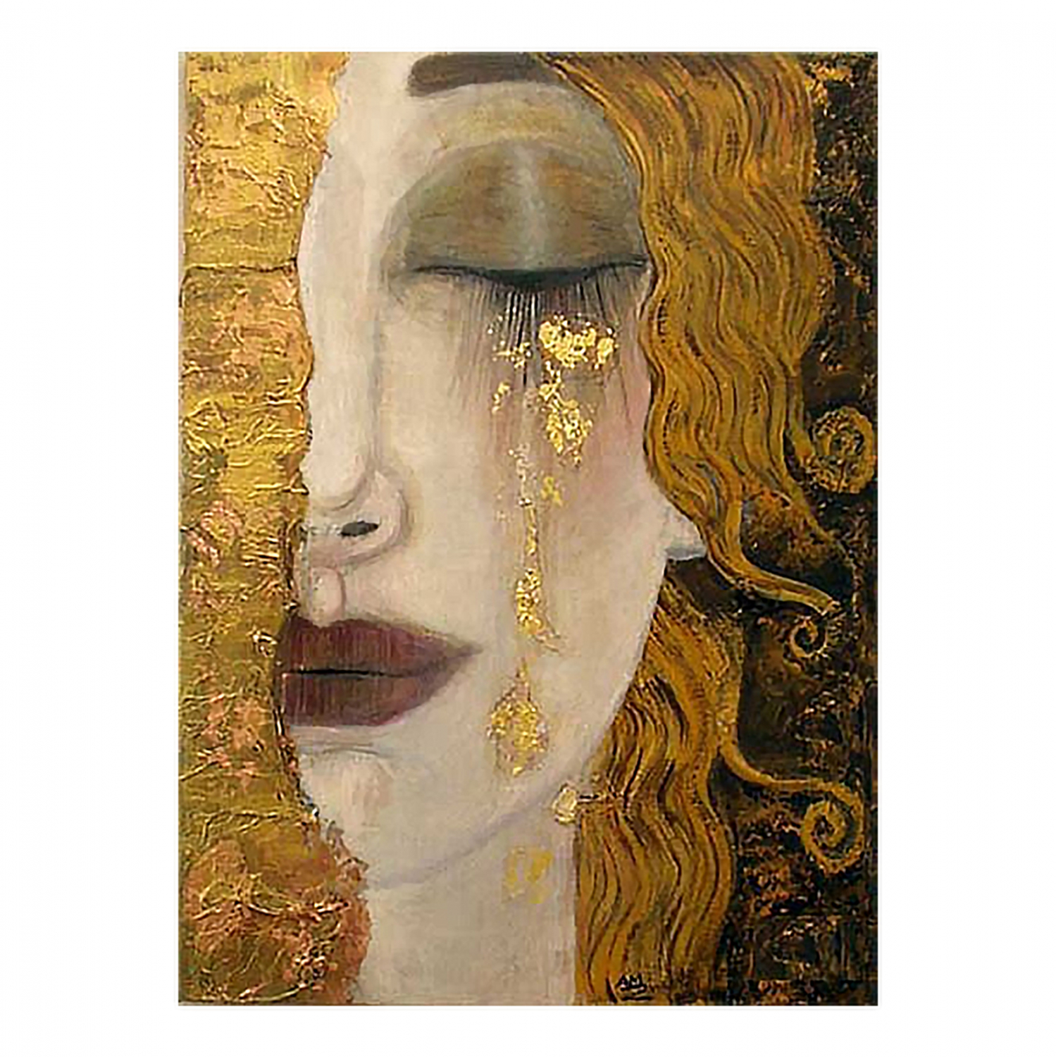 Πίνακας “GOLDEN TEARS” σε καμβά πολύχρωμος 30x3x40
