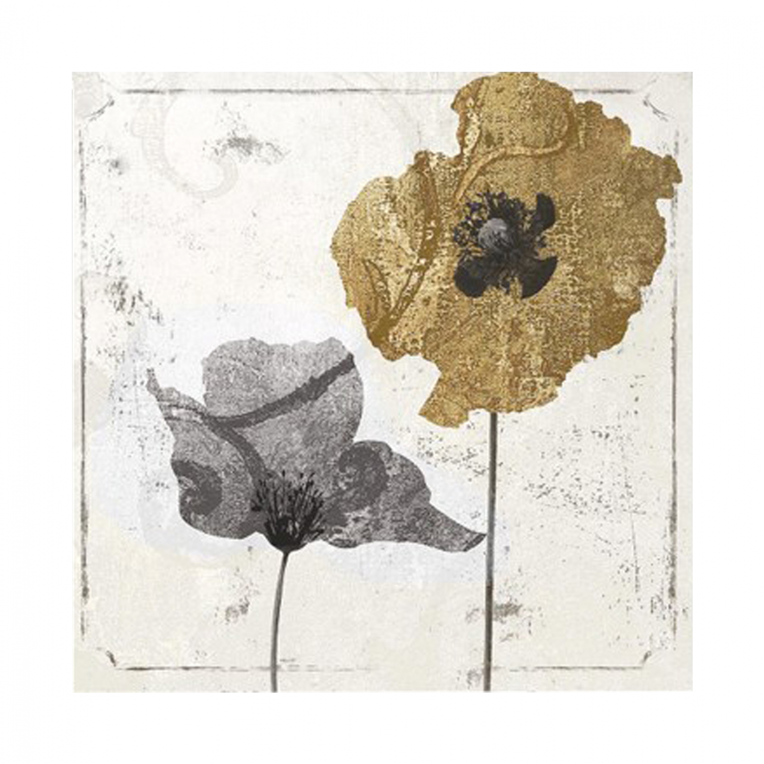 Πίνακας “GOLDEN FLOWER” σε καμβά πολύχρωμος 45x3x45