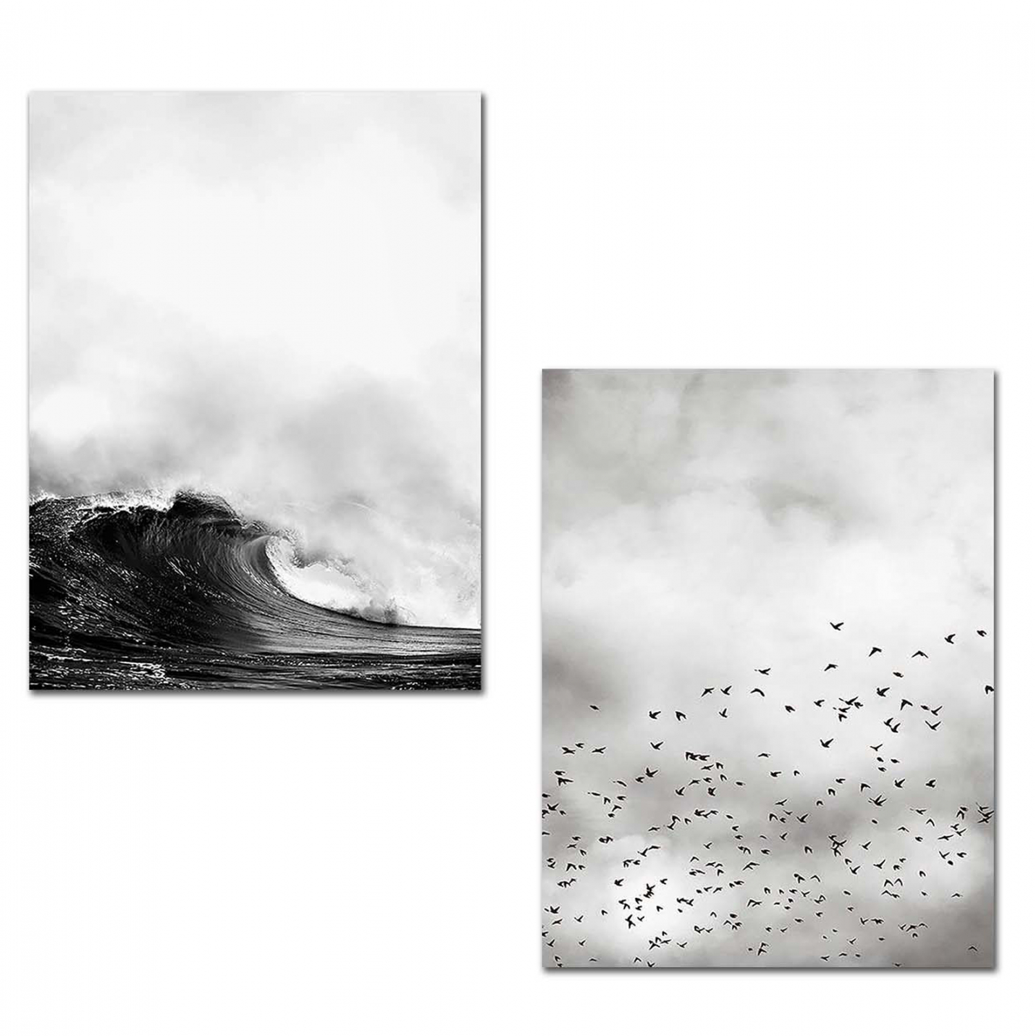 Πίνακας δίπτυχος “BLACK & WHITE NATURE” από mdf ασπρόμαυρος 60×2,7×40