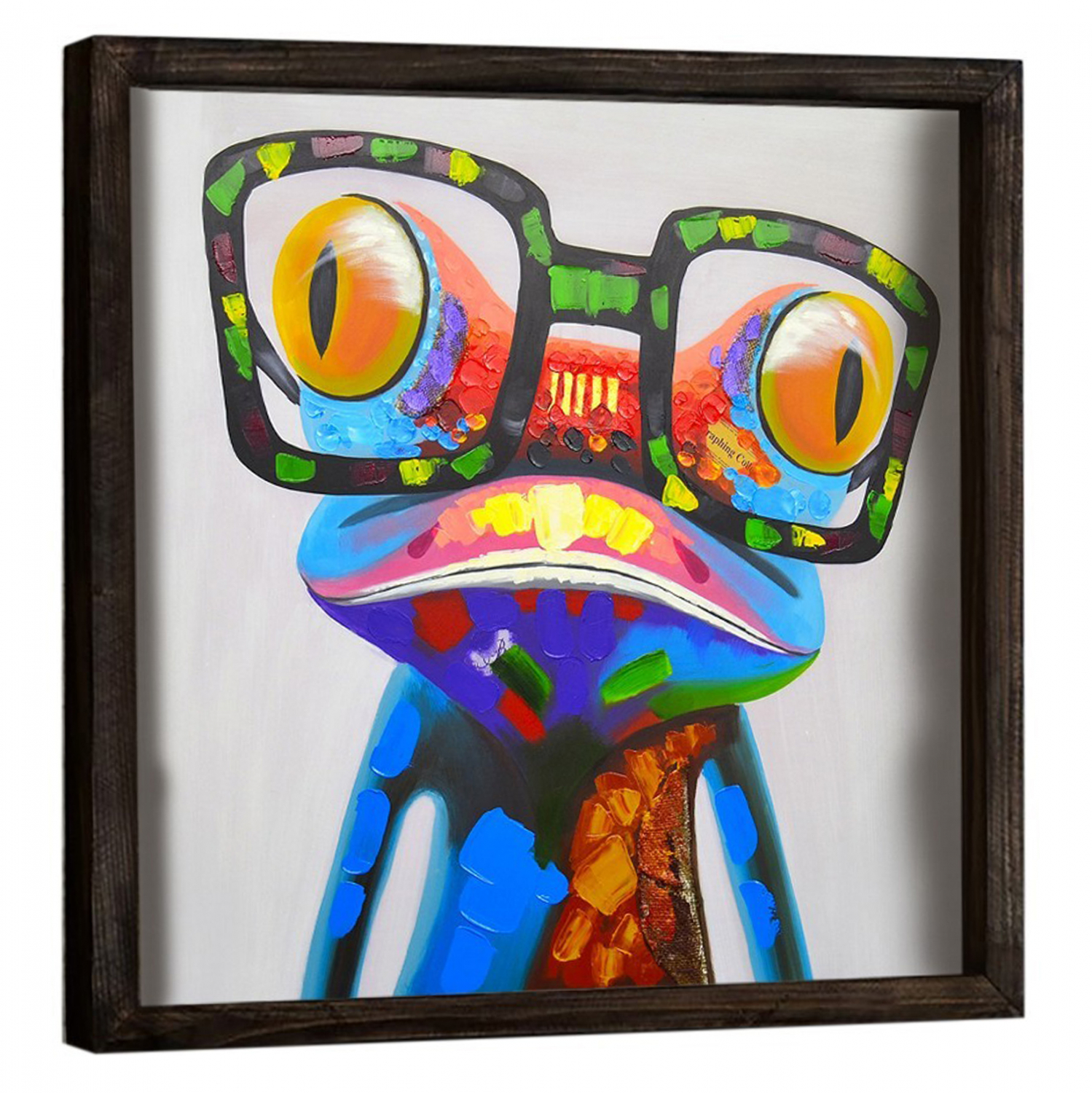Πίνακας “FUNKY FROG” σε καμβά πολύχρωμος 33×33