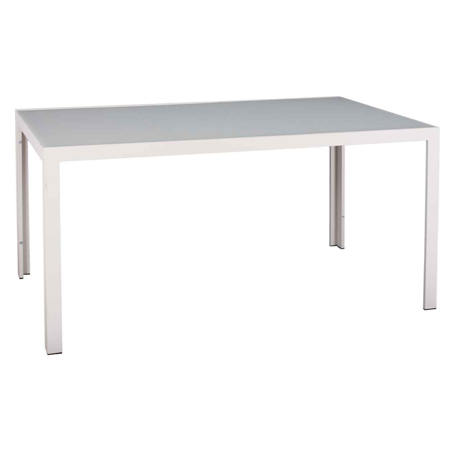 Τραπέζι “OFER” από μέταλλο/γυαλί σε λευκό χρώμα 150x90x75