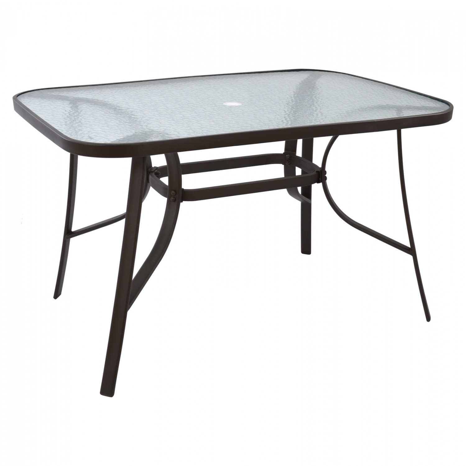 Τραπέζι “BRAVO” από μέταλλο/γυαλί σε καφέ χρώμα 120x70x72