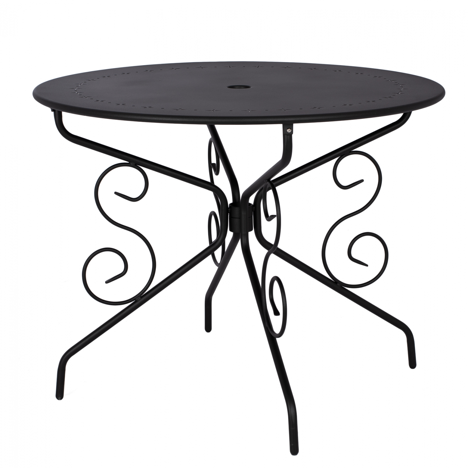 Τραπέζι “AMORE” από μέταλλο σε μαύρο χρώμα Φ95×71