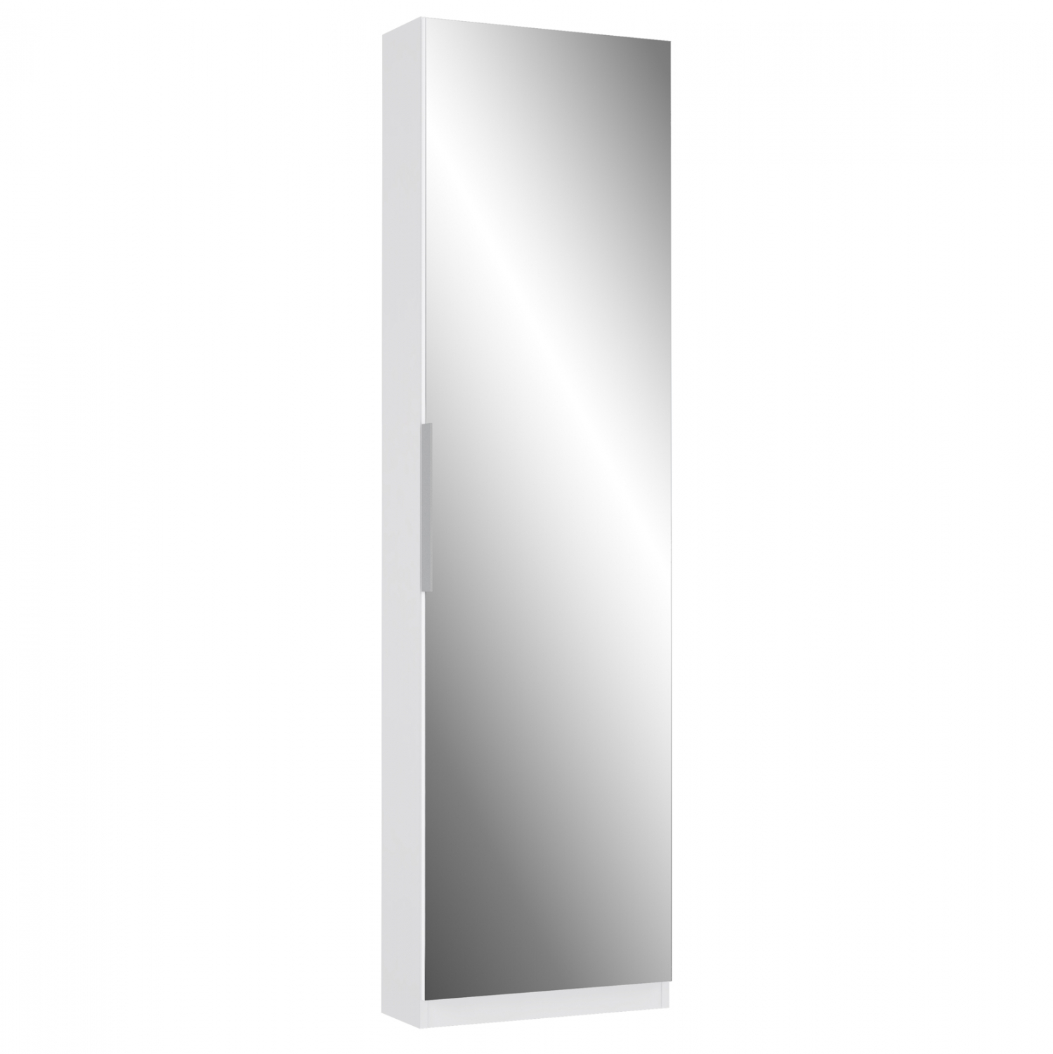 Παπουτσοθήκη-ντουλάπα με καθρέφτη σε χρώμα λευκό 50x20x179,7
