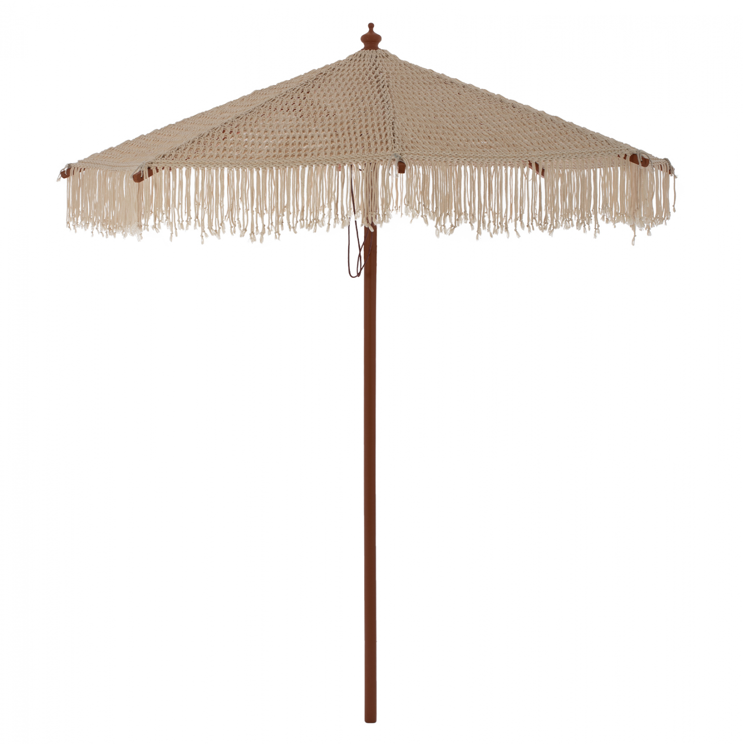 Ομπρέλα επαγγελματική “XENA” ξύλο/σχοινί σε μπεζ χρώμα Φ235×250