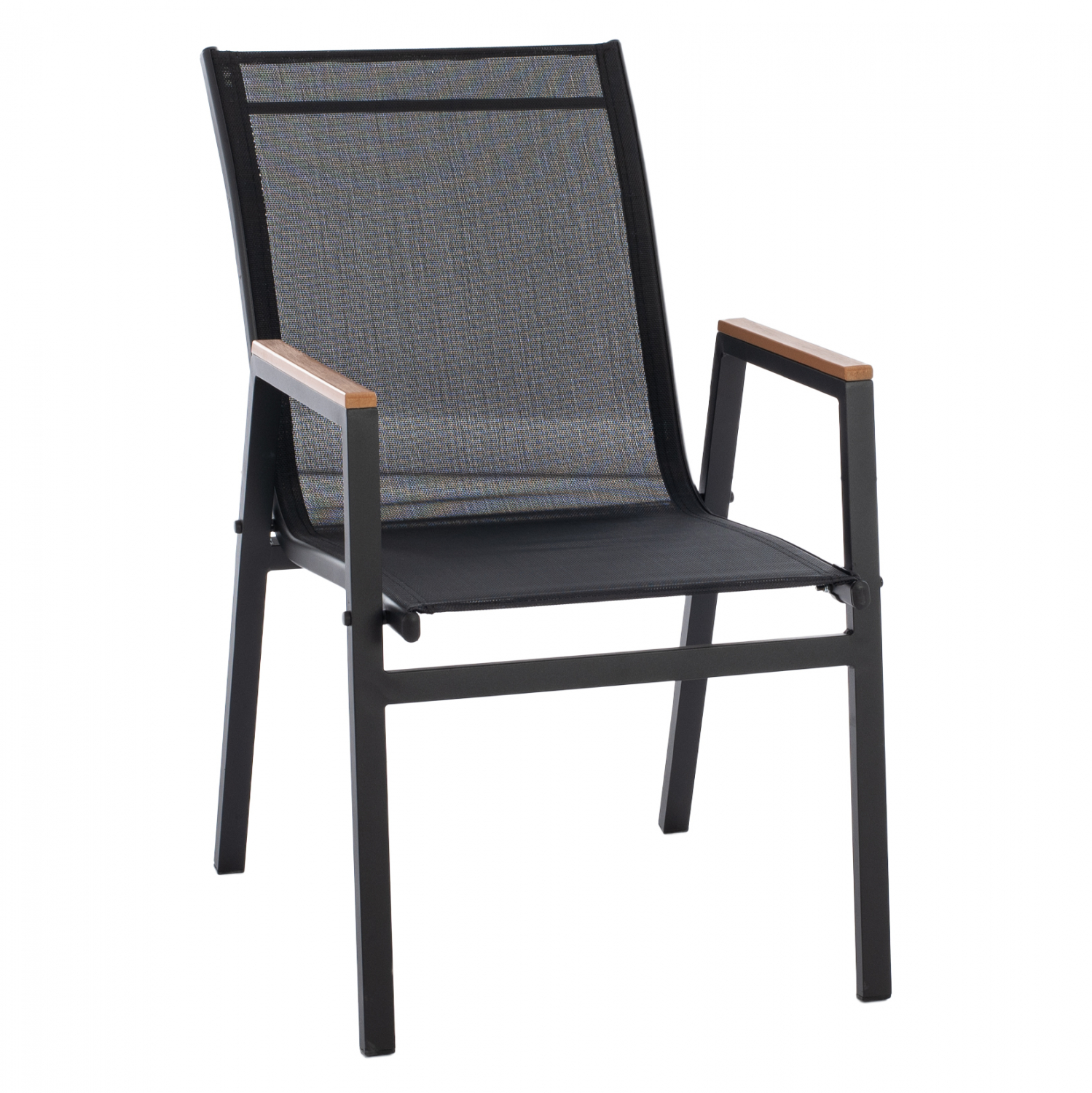 Πολυθρόνα από αλουμίνιο/textilene σε μαύρο χρώμα 53x67x86