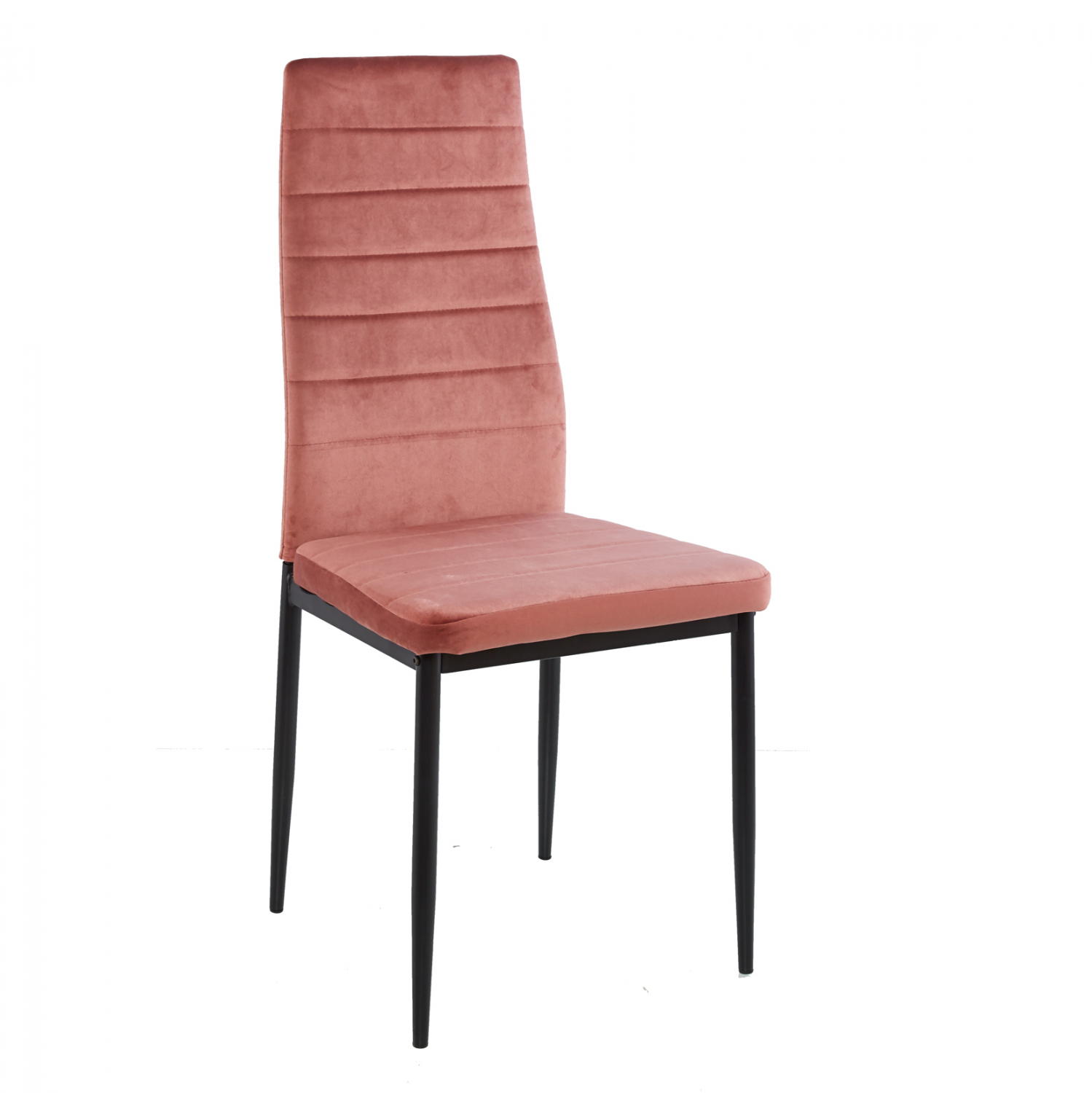 Καρέκλα “LADY” από βελούδο/μέταλλο σε σάπιο μήλο/μαύρο χρώμα 42x45x97