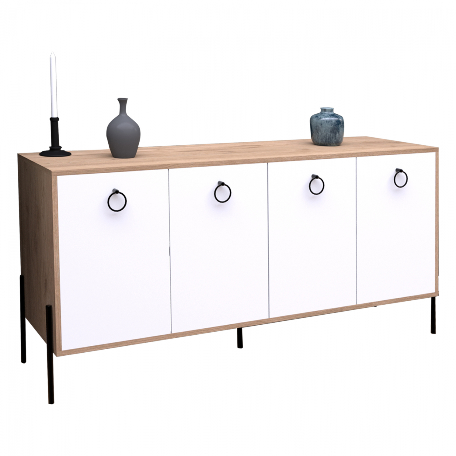 Μπουφές σε λευκό/sonoma χρώμα 160×40.5×78.5