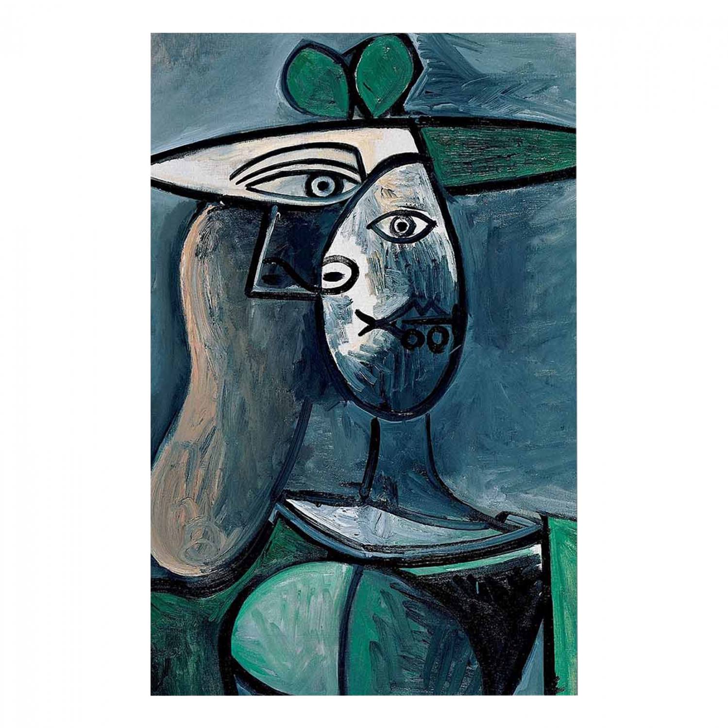 Πίνακας “WOMAN WITH GREEN HAT” σε καμβά πολύχρωμος 45x3x70
