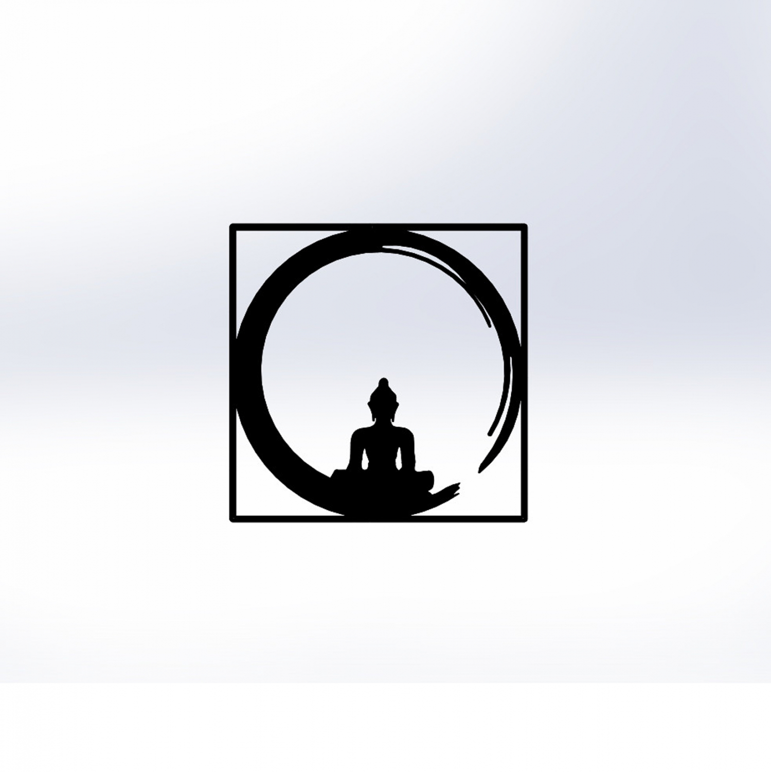 Διακοσμητικό τοίχου “BUDDHA FIGURE” από μέταλλο σε χρώμα μαύρο 50×50