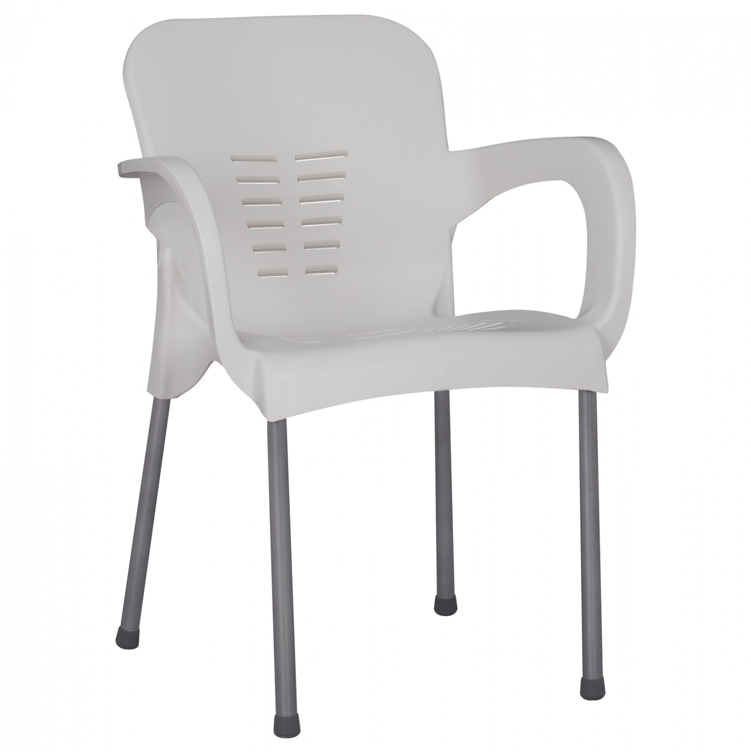 Πολυθρόνα από PP σε λευκό/ασημί χρώμα 59.5x59x81