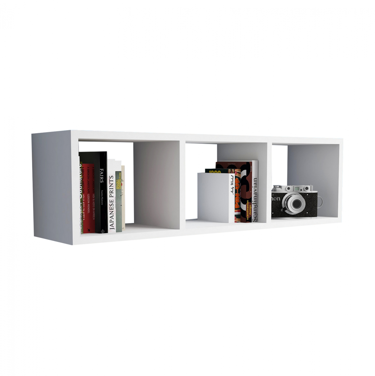 Ραφιέρα τοίχου σε χρώμα λευκό 90x22x25,6