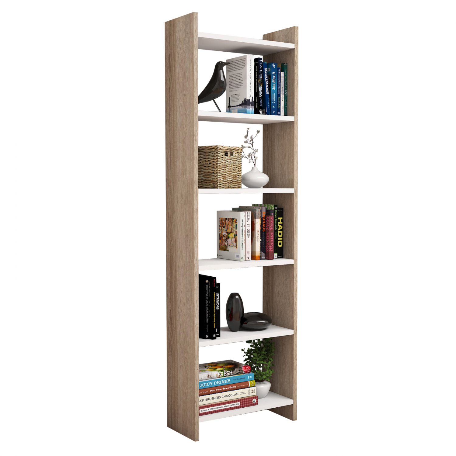 Βιβλιοθήκη σε χρώμα sonoma 48,5x22x160