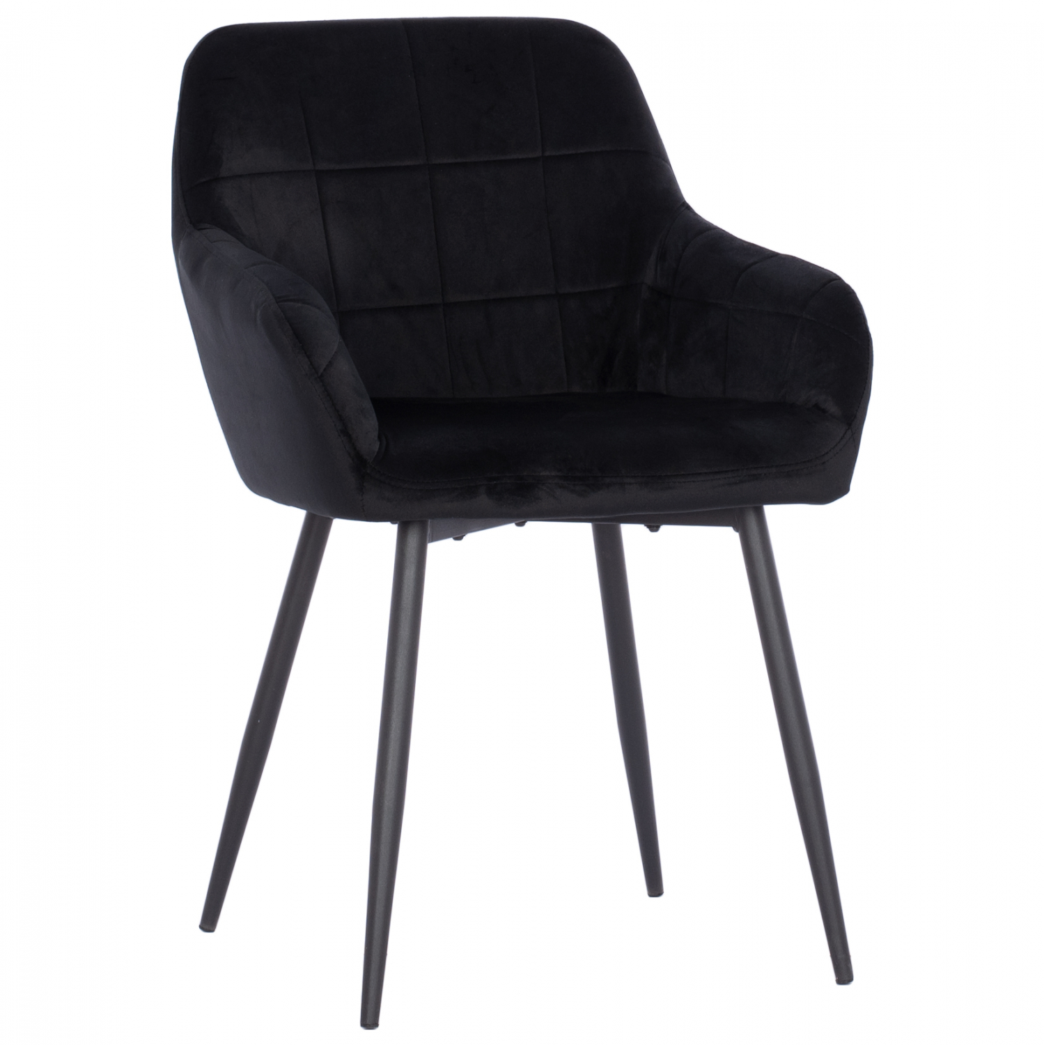 Πολυθρόνα “CHLOE” από βελούδο/μέταλλο σε μαύρο χρώμα 57x61x84