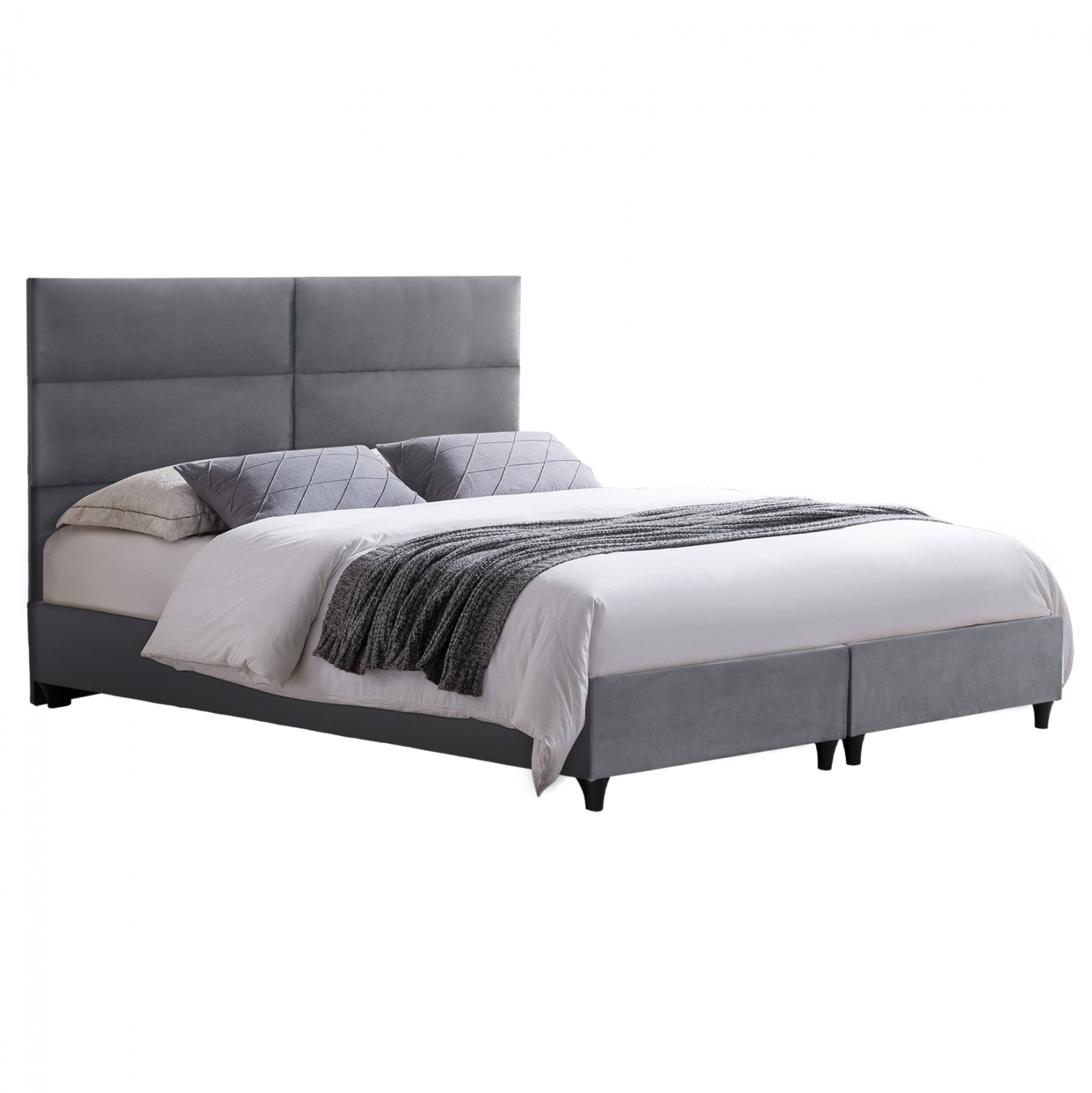 Κρεβάτι “MILO” από ύφασμα σε γκρι χρώμα 180×200