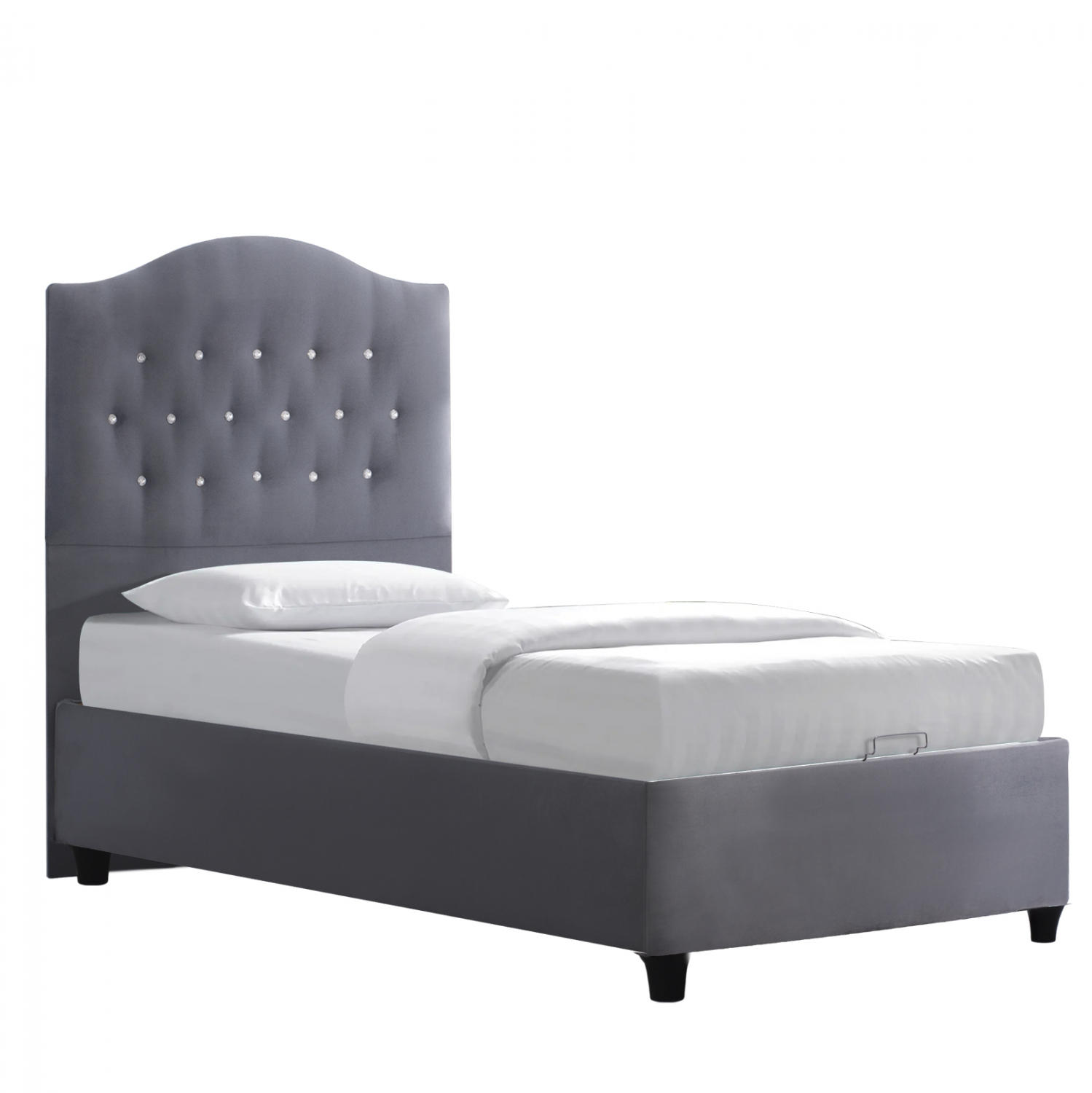 Κρεβάτι με αποθηκευτικό χώρο σε χρώμα γκρι 90×200
