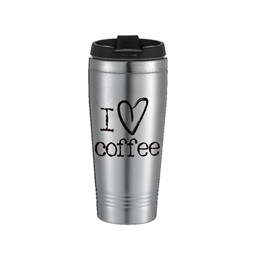 Θερμός κούπα “COFFEE” από μέταλλο σε ασημί χρώμα 450ml