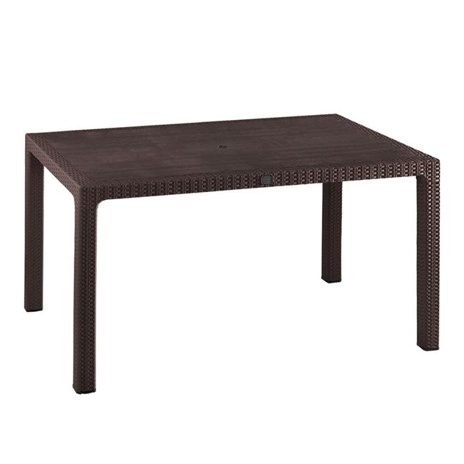 Τραπέζι από πλαστικό σε καφέ χρώμα 150x90x75