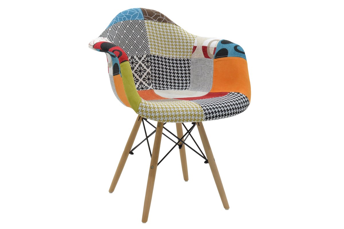 Πολυθρόνα «JULITA» με ύφασμα patchwork πολύχρωμο 59x61x82