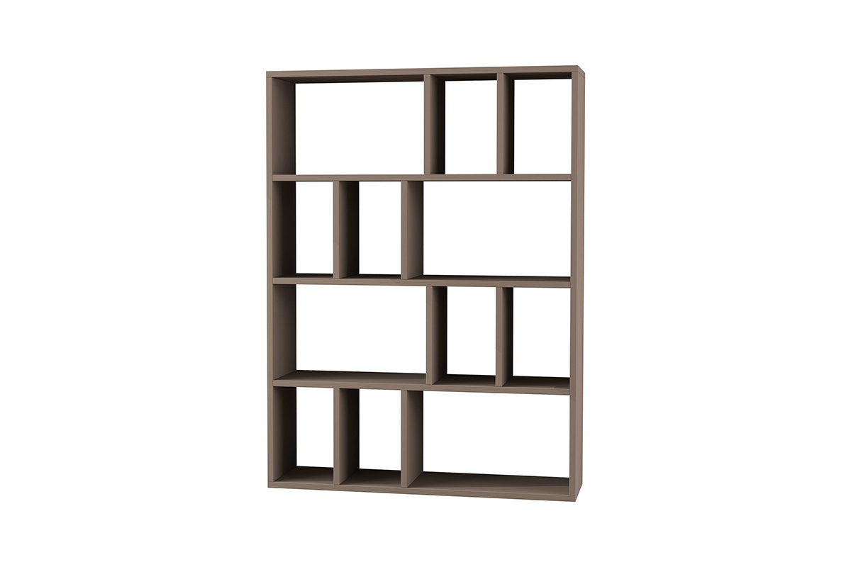 Βιβλιοθήκη «DONIE» σε χρώμα μόκα 90x25x122