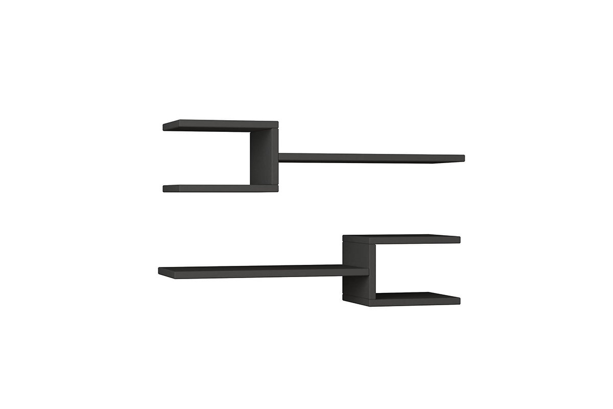 Ραφιέρα τοίχου «FORK» δύο τμχ σε χρώμα ανθρακί 75x22x17,5