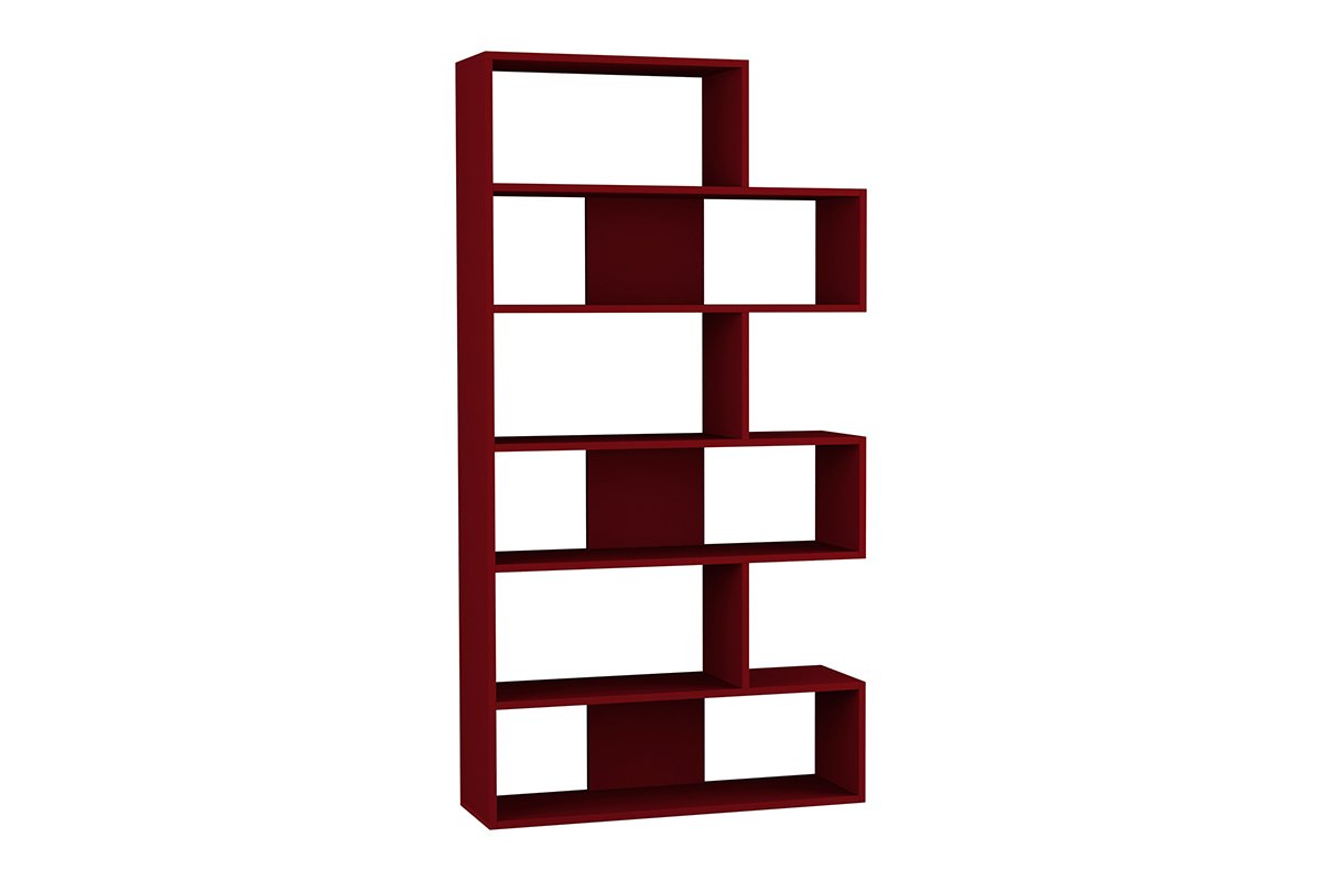 Βιβλιοθήκη «MOLLY Ν.2» σε xρώμα σκούρο κόκκινο 94x30x178,5