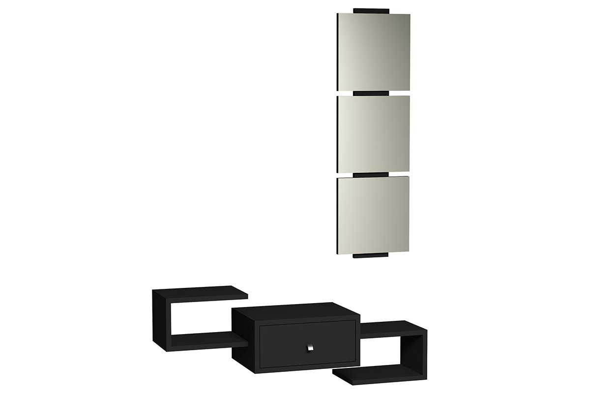 Κονσόλα “DORADO COAT” με καθρέφτη σε μαύρο χρώμα 100x29x19