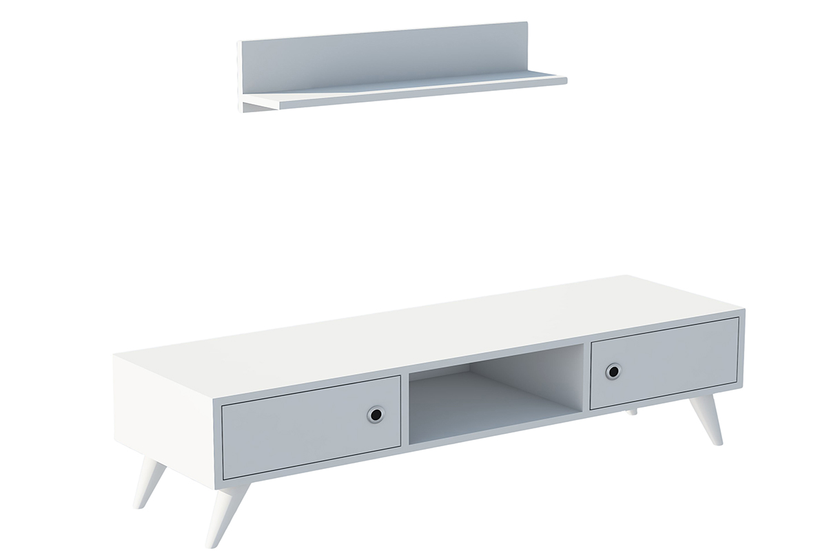 Έπιπλο τηλεόρασης «ASPEN» σε χρώμα λευκό 130x40x35