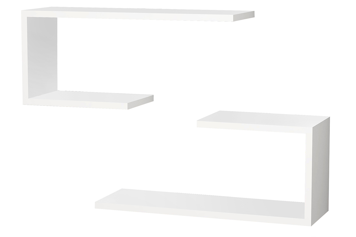 Ραφιέρα τοίχου “J2” σε λευκό χρώμα 2 ράφια 60x20x27