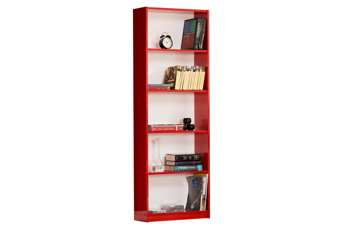 Βιβλιοθήκη «MAX» σε κόκκινο χρώμα 58x23x170