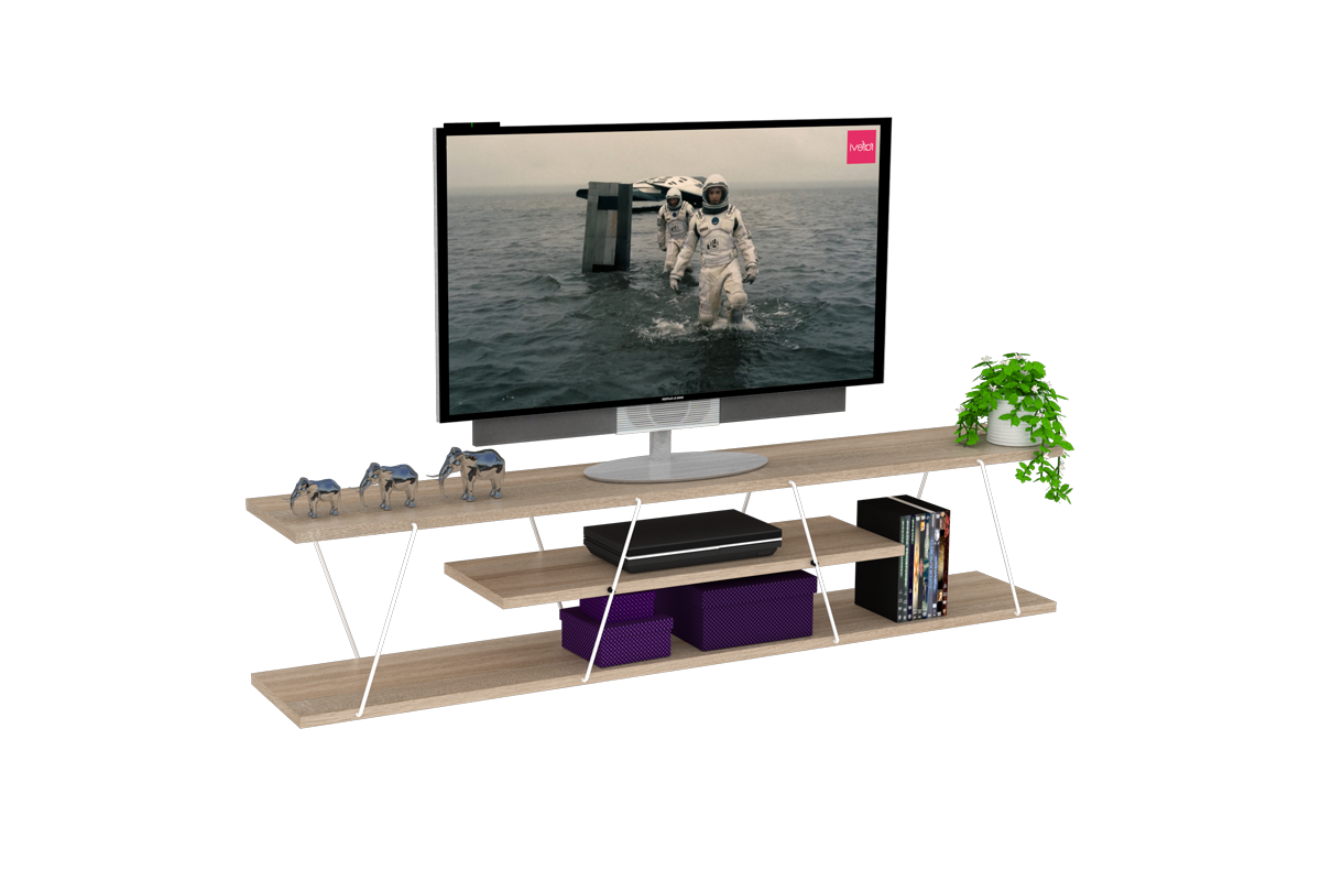 Έπιπλο τηλεόρασης “TARS” σε χρώμα σονόμα 143x32x31