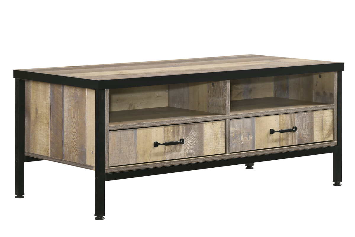 Τραπεζάκι σαλονιού “PACIFIC” σε χρώμα antique pallet-μαύρο 110x55x46