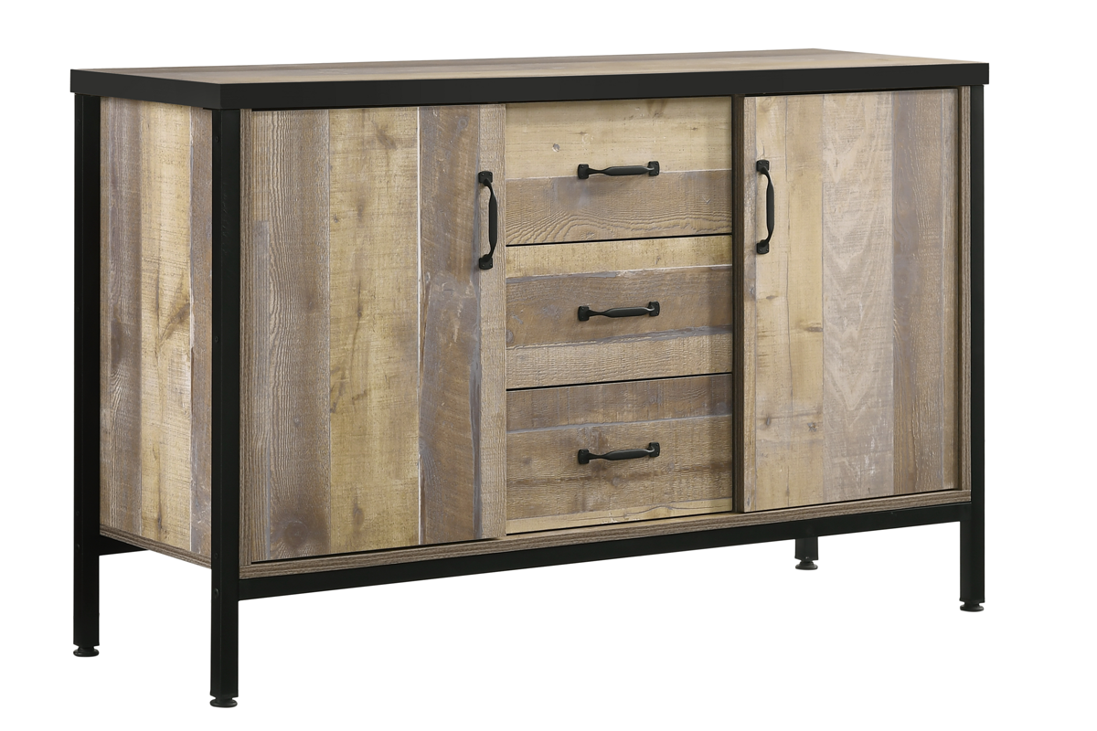 Μπουφές «PACIFIC» σε χρώμα antique pallet-μαύρο 120x40x73