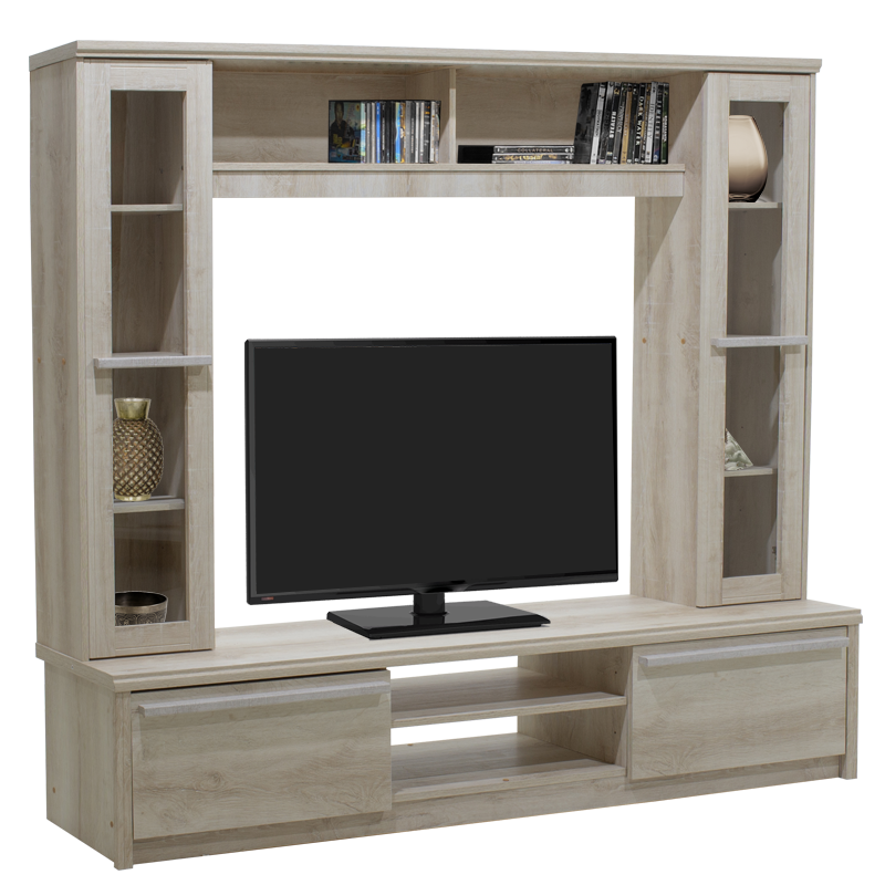 Σύνθεση σαλονιού “CHICO TV” σε χρώμα castillo δρυς 180,5x40x158