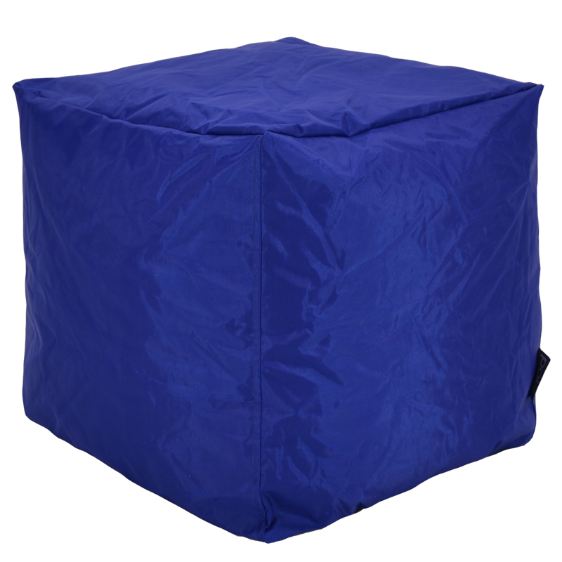 Πουφ σκαμπώ «CUBE» υφασμάτινο σε χρώμα μπλε 45x45x43
