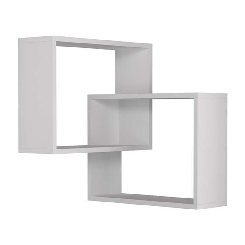Ραφιέρα τοίχου «RING CORNER» σε χρώμα λευκό 60x20x68