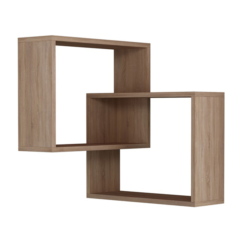 Ραφιέρα τοίχου “RING CORNER” σε χρώμα φυσικό 60x20x68