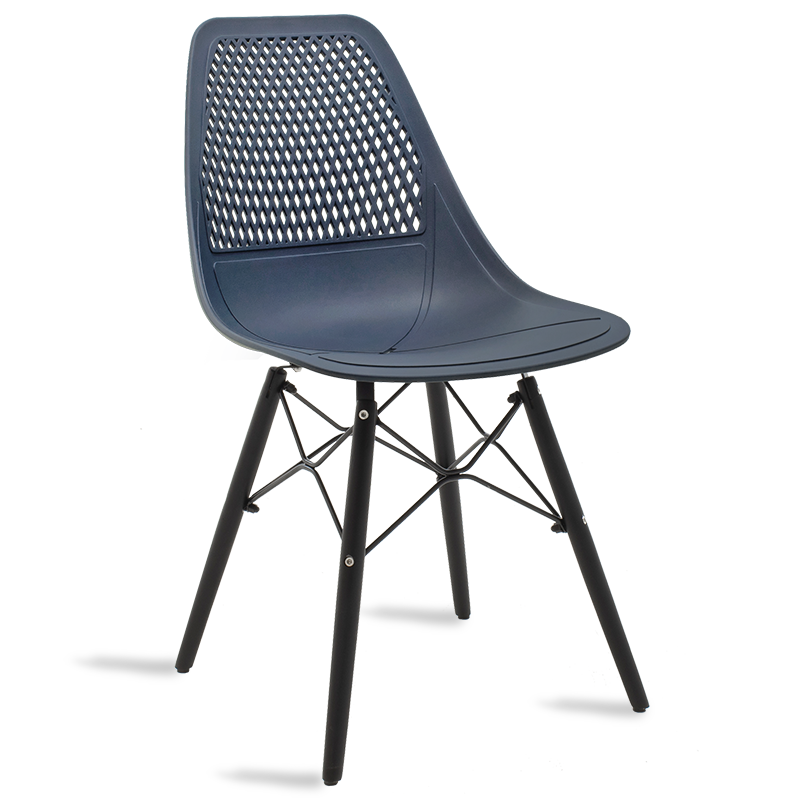 Καρέκλα “NINJA” από pp χρώμα μπλε με ξύλινα πόδια 46x52x83