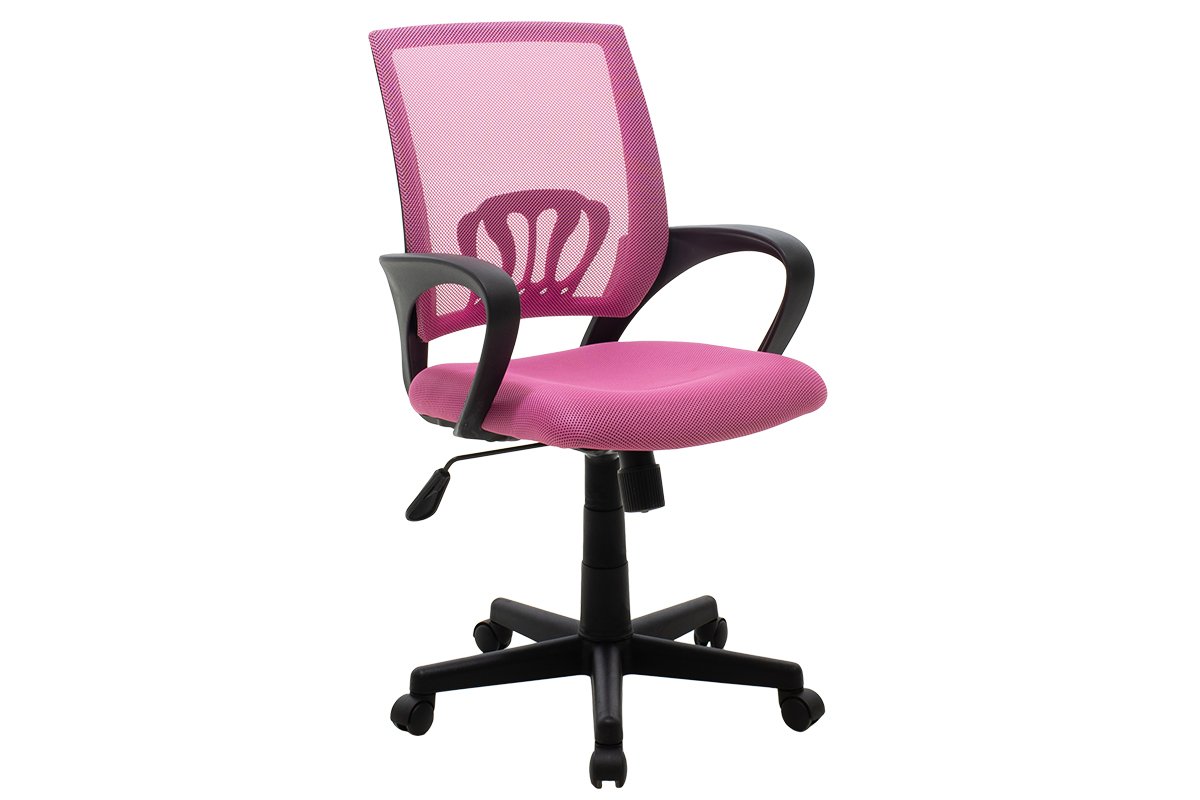 Καρέκλα εργασίας “BERTO” με ύφασμα mesh χρώμα ροζ 56x54x90