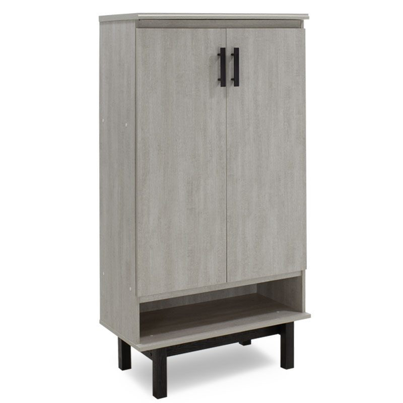 Παπουτσοθήκη “BONITO” 18 ζεύγων σε χρώμα white wash-ebony 76x39x142