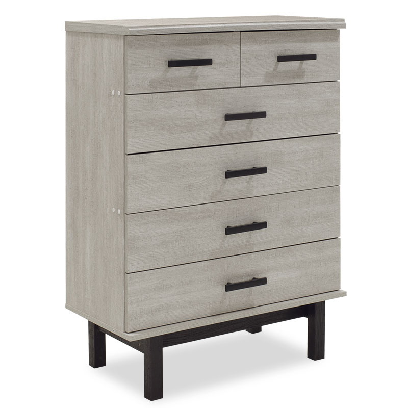 Συρταριέρα «BONITO» σε χρώμα white wash-ebony 80,5x42x110