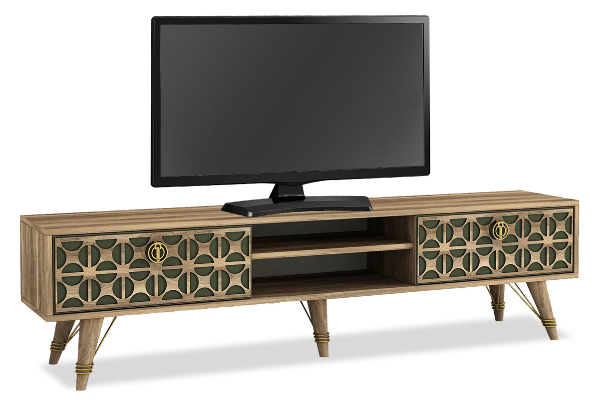 Έπιπλο τηλεόρασης σε χρώμα καρυδί 180x30x46