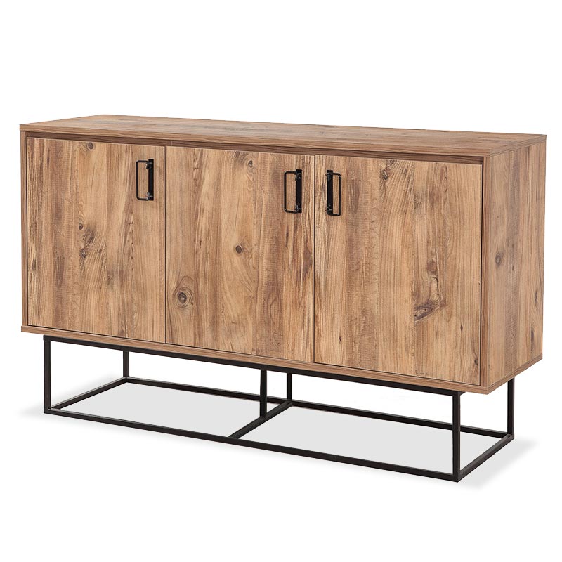 Μπουφές σε χρώμα πεύκο/μαύρο 140x40x80