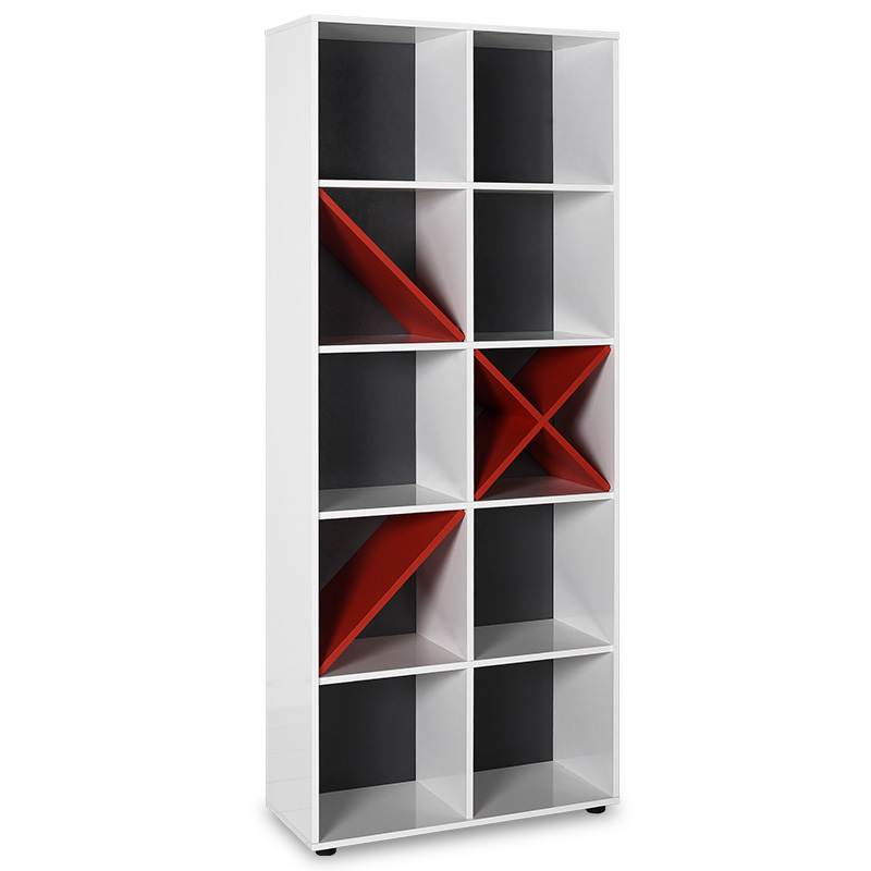 Βιβλιοθήκη “GAMING” σε χρώμα λευκό/κόκκινο 75x30x188