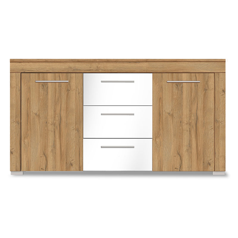 Μπουφές “NONEDO” σε χρώμα σκούρο φυσικό-λευκό 160x40x85
