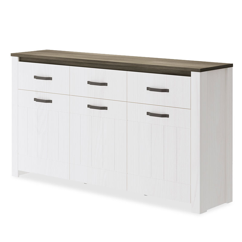 Μπουφές “ALPIN” σε χρώμα λευκό-καρυδί 164x40x90